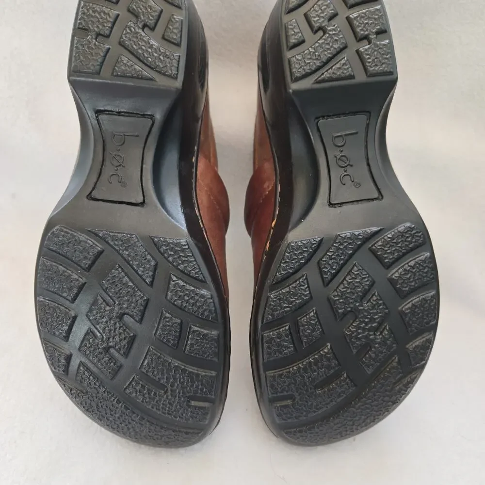 Boc Born Brown Leather Slip on Comfort Clogs ~ Size 6 M - GREAT SHAPE IN AND OUT